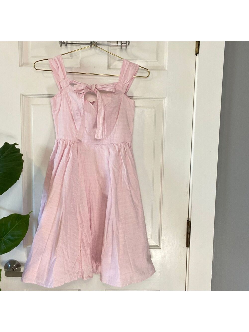 Coquette Pinup Dress Hell Bunny Pink Cotton Dress Feminine Western Cottage Core